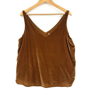 Loft Velvet Tank Top Women Large Relaxed Boho Chic Minimalist Holiday Date Night